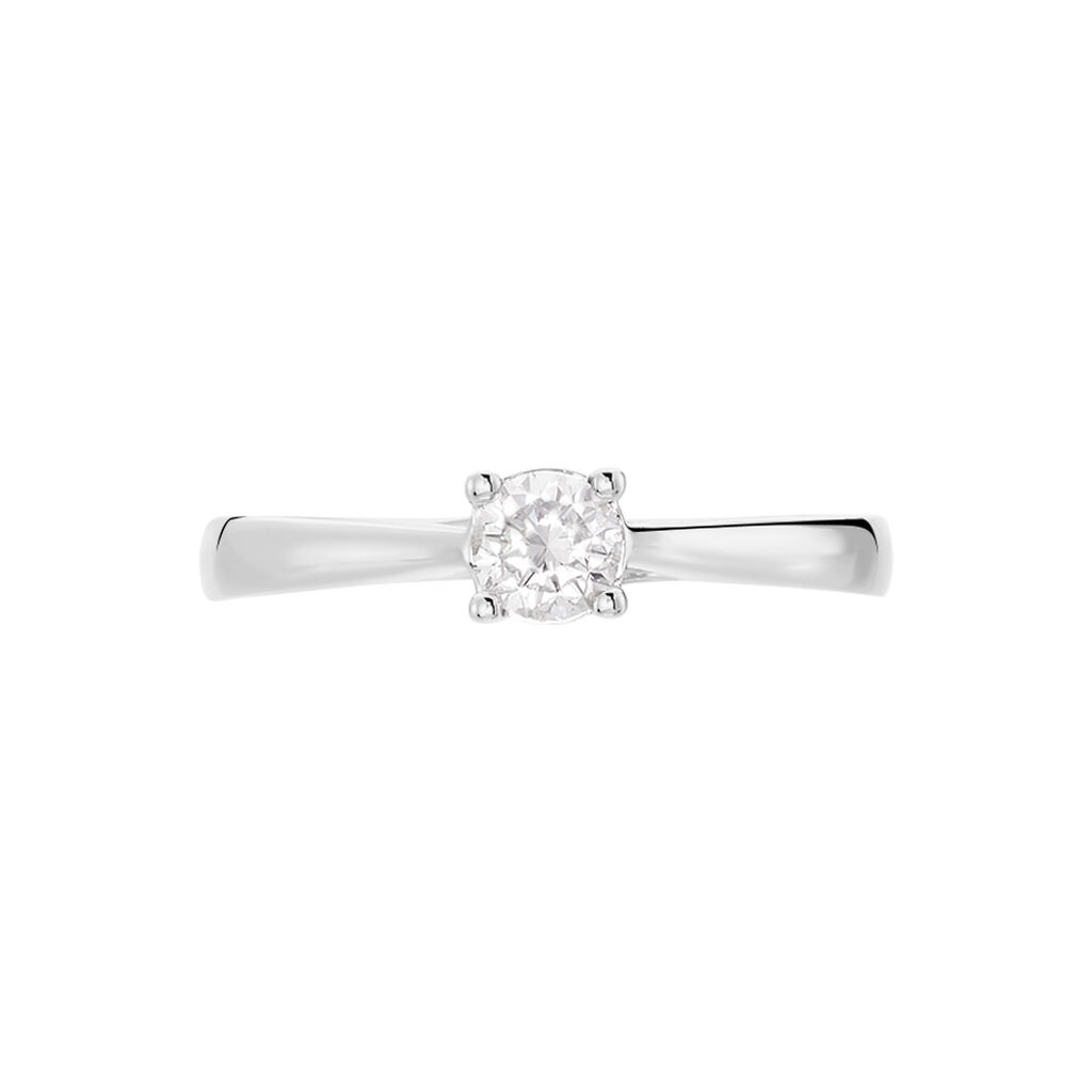 Bague Solitaire Victoria Or Blanc Diamant - Bagues solitaires Femme | Histoire d’Or
