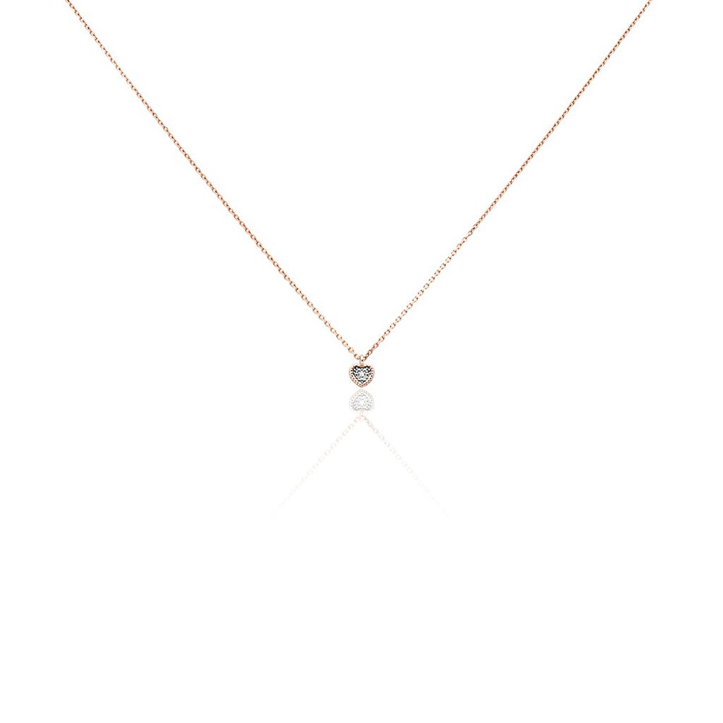 Collier Mon 1er Diamant Or Rose Diamant - Colliers Femme | Histoire d’Or