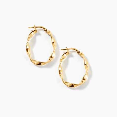 Cr&eacute;oles Falbala Argent Dor&eacute; A L'Or 750/1000 - Boucles d'oreilles cr&eacute;oles Femme | Histoire d&rsquo;Or