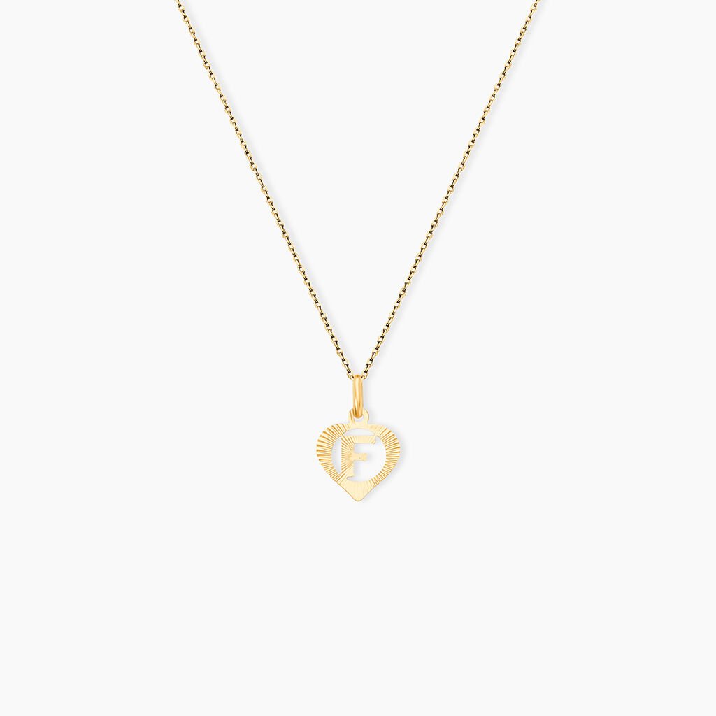 Pendentif Eudocie Coeur Lettre Or Jaune - Pendentifs Famille | Histoire d&rsquo;Or