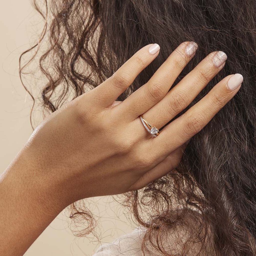 Bague Mohira Or Jaune Oxyde De Zirconium - Bagues avec pierre Femme | Histoire d’Or