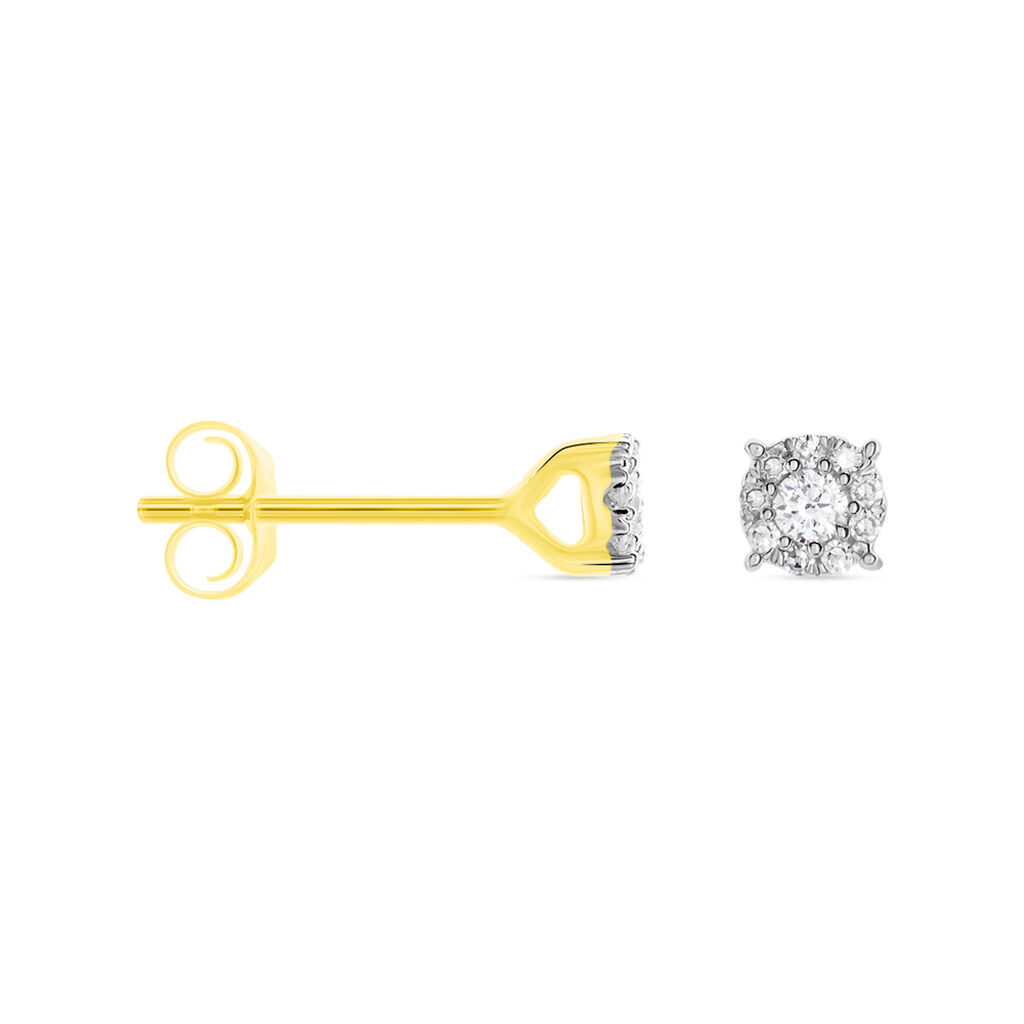 Boucles D'oreilles Puces Artemis Or Jaune Diamants - Clous d'oreilles Femme | Histoire d’Or