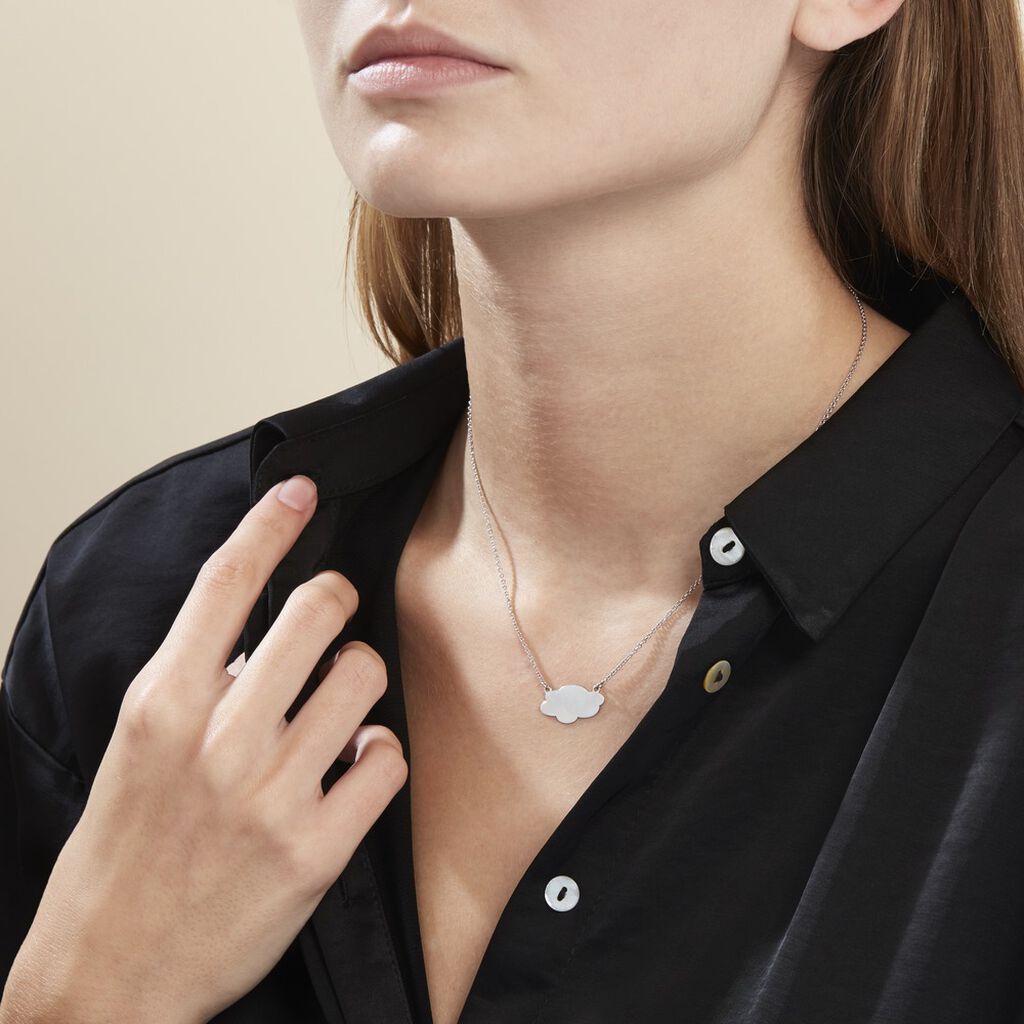 Collier Argent Blanc Philiphina - Ras de cou Femme | Histoire d’Or