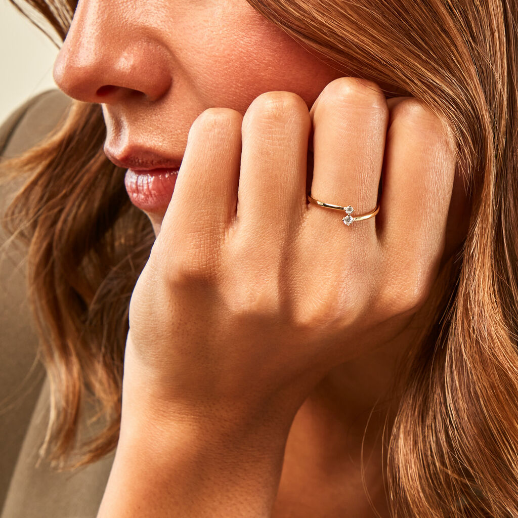 Bague Eugenio Or Jaune Diamant Synthétique - Bagues avec pierre Femme | Histoire d’Or