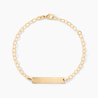 Bracelet Identit&eacute; Gaspardine Maille For&ccedil;at Or Jaune