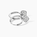 Cr&eacute;oles Hearts Argent Blanc Oxyde De Zirconium - Boucles d'oreilles cr&eacute;oles Femme | Histoire d&rsquo;Or