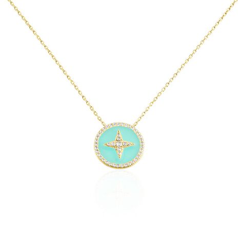 Collier Or Jaune Sweet Rosace Oxyde De Zirconium - Colliers Femme | Histoire d’Or