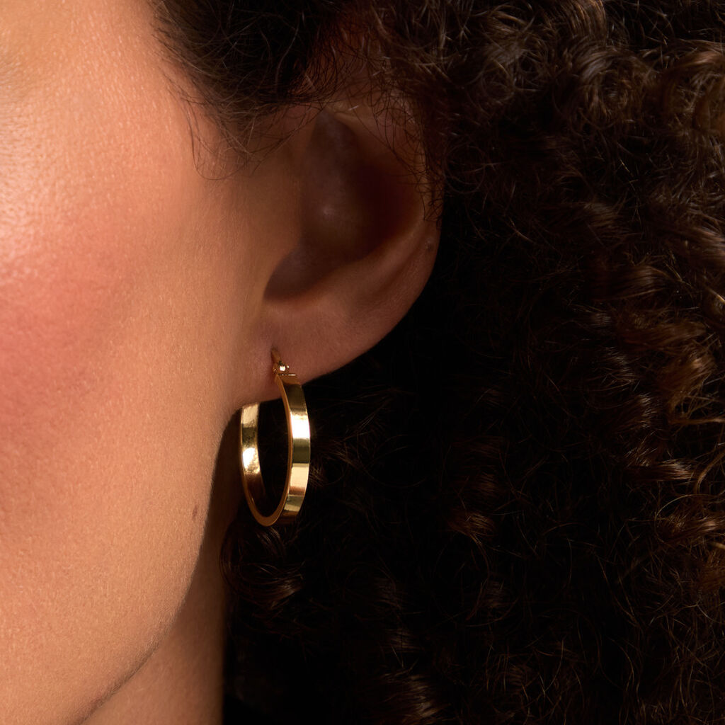 Cr&eacute;oles Cody Argent Dor&eacute; A L'Or 750/1000 - Boucles d'oreilles cr&eacute;oles Femme | Histoire d&rsquo;Or