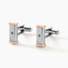 Boutons De Manchettes Dax Acier Bicolore Oxyde De Zirconium - Boutons de manchette Homme | Histoire d’Or