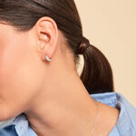 Cr&eacute;oles Palome Argent Blanc Oxyde De Zirconium - Boucles d'oreilles cr&eacute;oles Femme | Histoire d&rsquo;Or