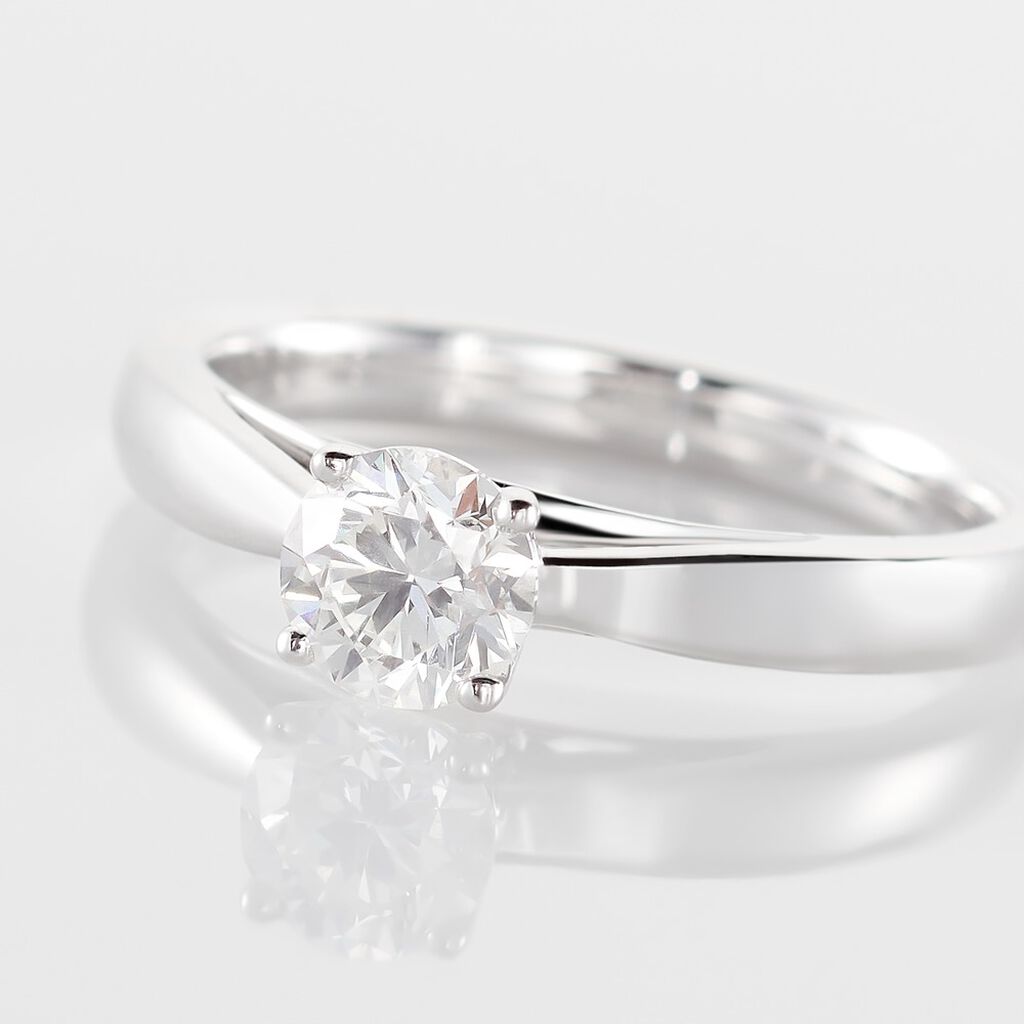 Bague Solitaire Iris Or Blanc Diamant - Bagues solitaires Femme | Histoire d’Or