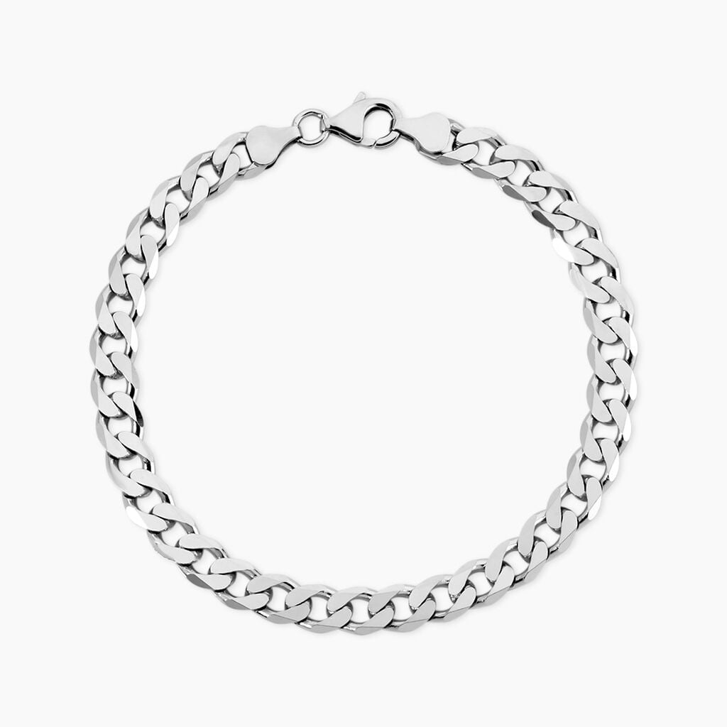 Bracelet Casper Maille Gourmette Argent Blanc - Bracelets cha&icirc;ne Homme | Histoire d&rsquo;Or