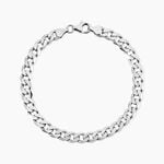 Bracelet Casper Maille Gourmette Argent Blanc - Bracelets cha&icirc;ne Homme | Histoire d&rsquo;Or