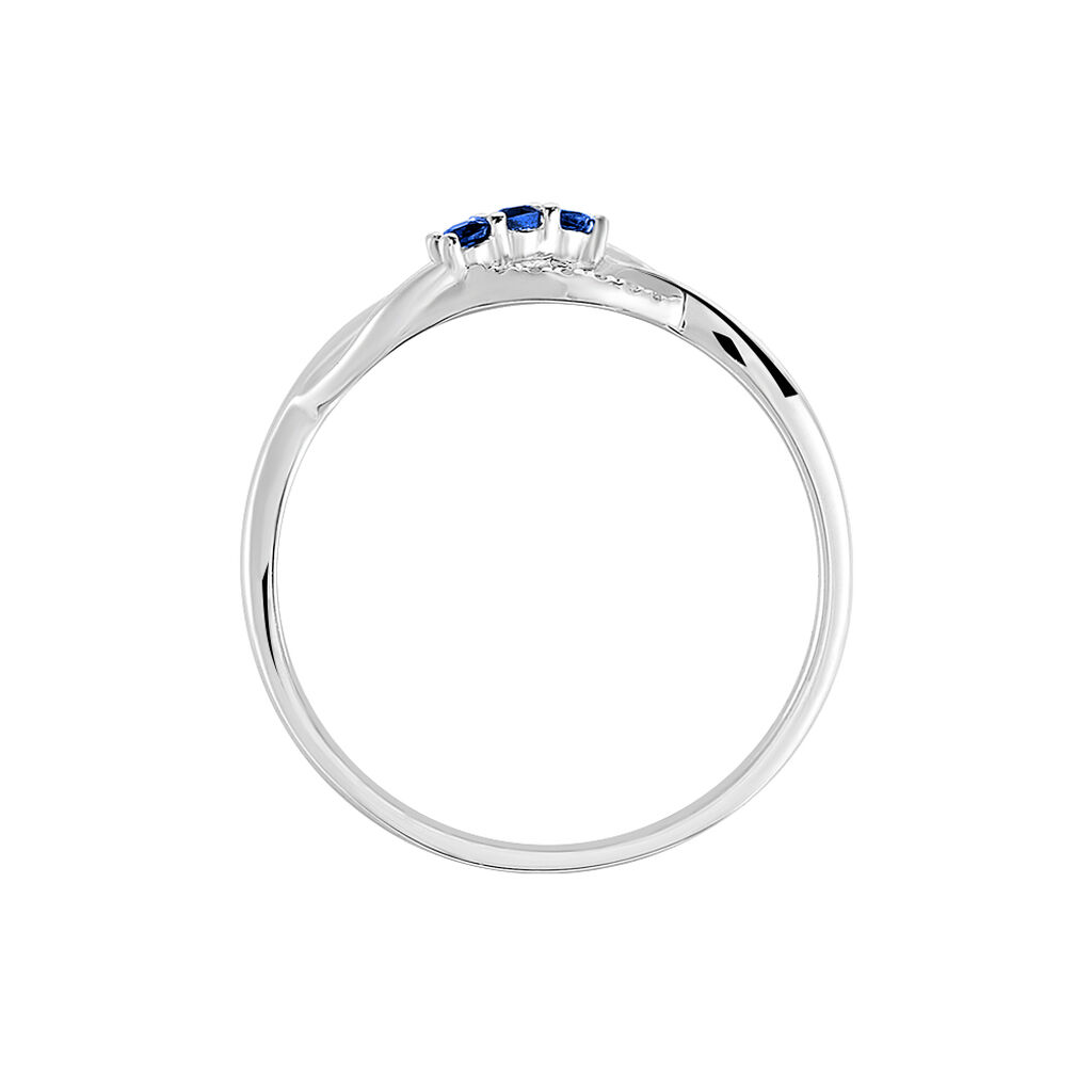 Bague Rosalyne Or Blanc Saphir Et Diamant - Bagues avec pierre Femme | Histoire d&rsquo;Or