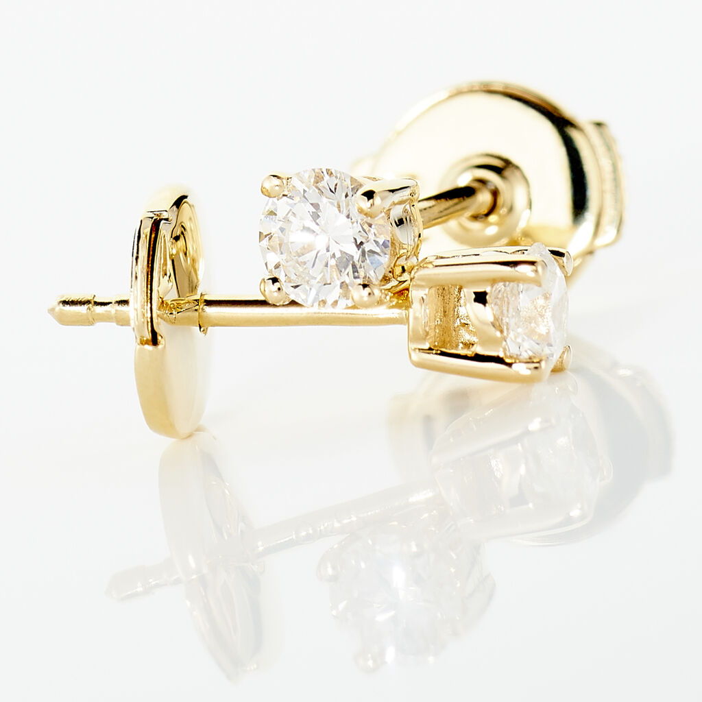 Boucles D'oreilles Puces Victoria Or Jaune Diamant - Clous d'oreilles Femme | Histoire d&rsquo;Or