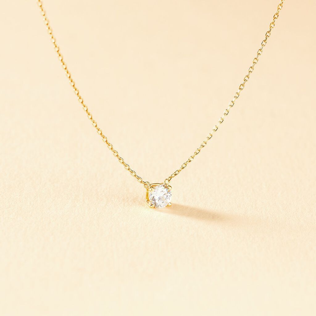 Collier Ponama Or Jaune Oxyde De Zirconium - Colliers Femme | Histoire d&rsquo;Or