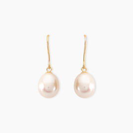Boucles D'oreilles Pendantes Baroque Or Jaune Perle De Culture - Boucles d'oreilles pendantes Femme | Histoire d’Or