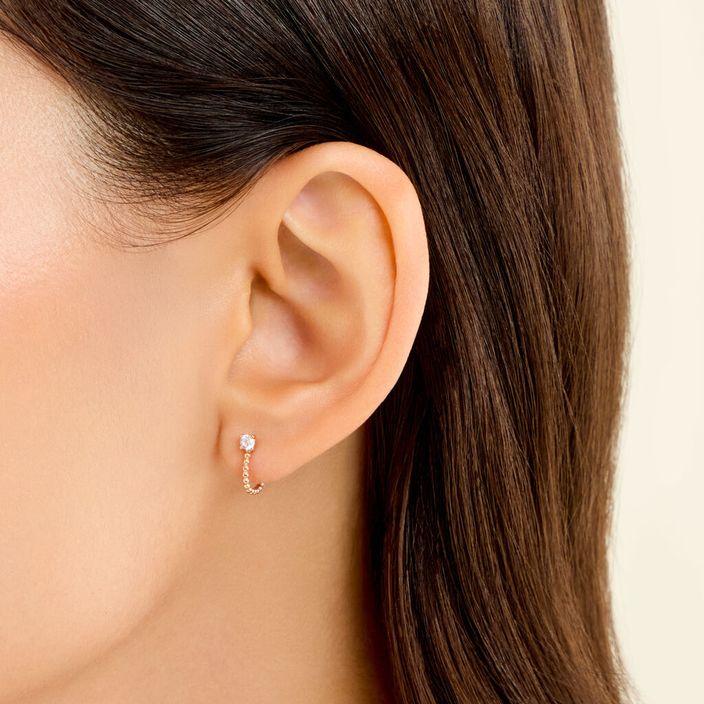 Cr&eacute;oles Desdemona Or Jaune Oxyde De Zirconium - Boucles d'oreilles empierr&eacute;es Femme | Histoire d&rsquo;Or