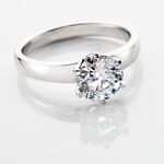 Bague Solitaire Natalia Or Blanc Diamant Synthetique - Bagues solitaires Femme | Histoire d&rsquo;Or