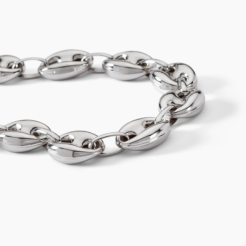 Bracelet Carrus Maille Grain De Cafe Argent Blanc - Bracelets cha&icirc;ne Homme | Histoire d&rsquo;Or