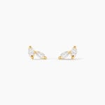 Boucles D'oreilles Puces Mix And Match Or Jaune Oxyde De Zirconium - Clous d'oreilles Femme | Histoire d&rsquo;Or