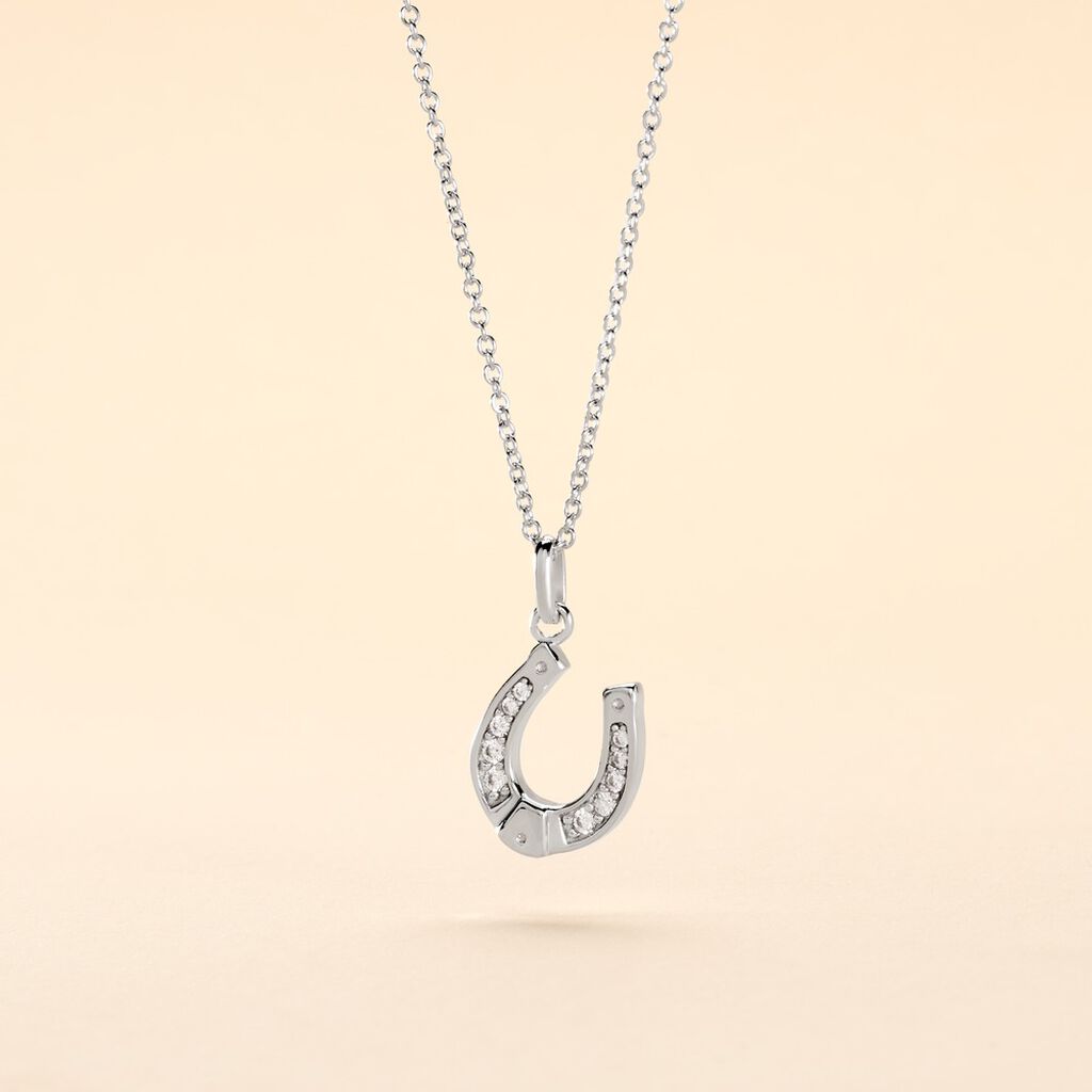 Collier Argent Blanc Centaures Oxyde De Zirconium - Ras de cou Femme | Histoire d’Or