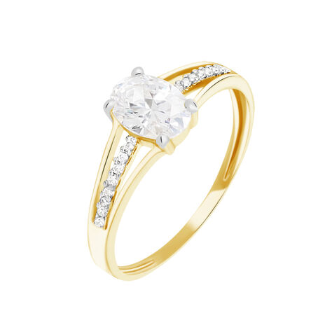 Bague Solitaire Fallon Or Jaune Oxyde De Zirconium - Bagues solitaires Femme | Histoire d’Or