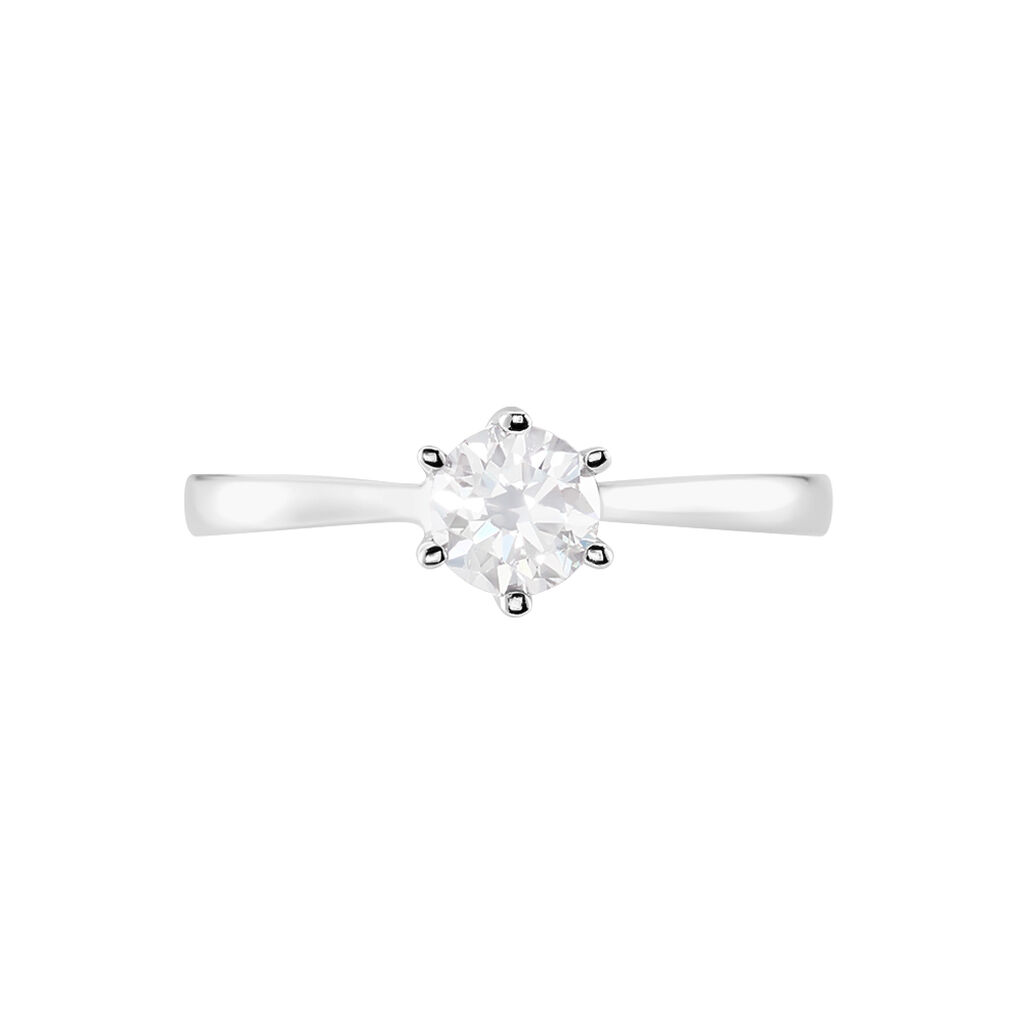 Bague Athena Platine Blanc Diamant - Bagues solitaires Femme | Histoire d&rsquo;Or