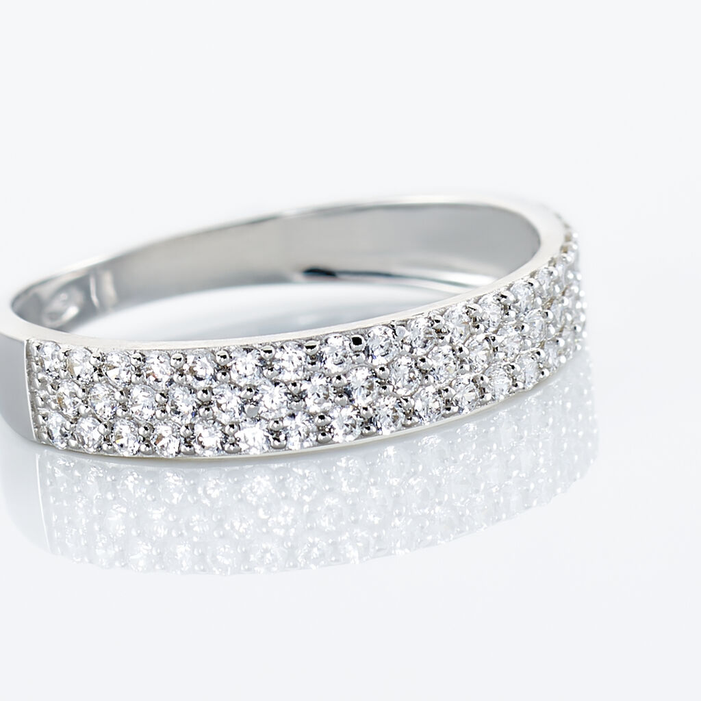 Alliance Lison Or Blanc Oxyde De Zirconium - Bagues avec pierre Femme | Histoire d&rsquo;Or