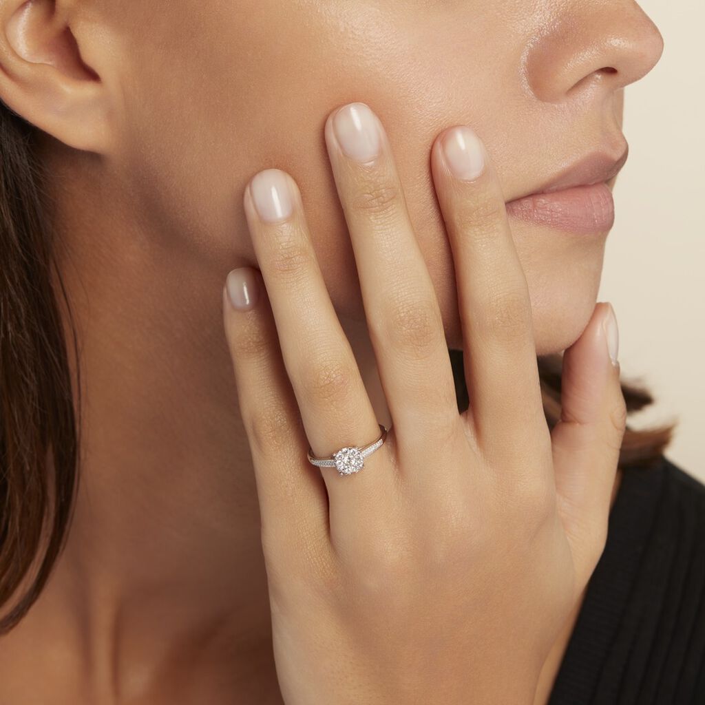 Bague Cilka Or Blanc Diamant - Bagues avec pierre Femme | Histoire d’Or