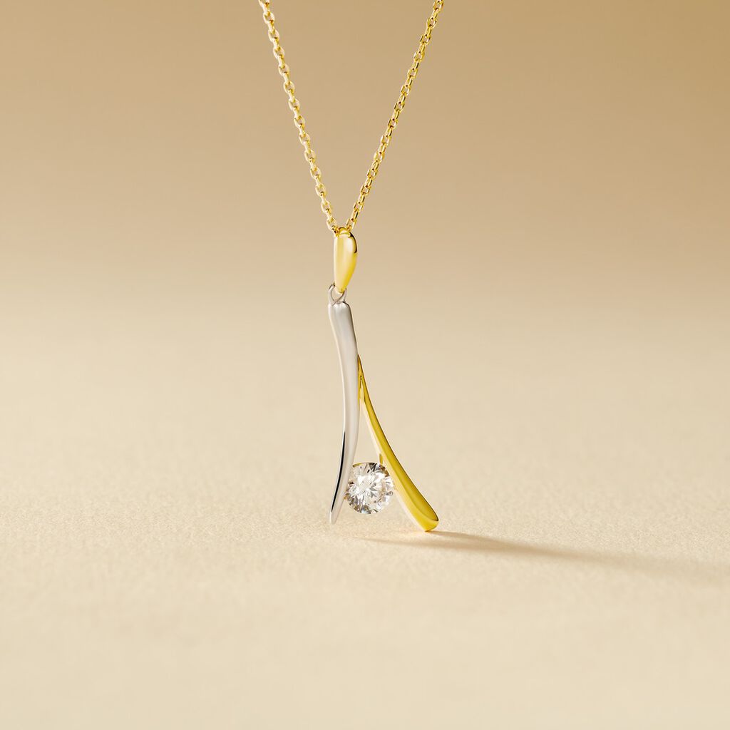 Collier Formev Or Bicolore Oxyde De Zirconium - Colliers Femme | Histoire d&rsquo;Or