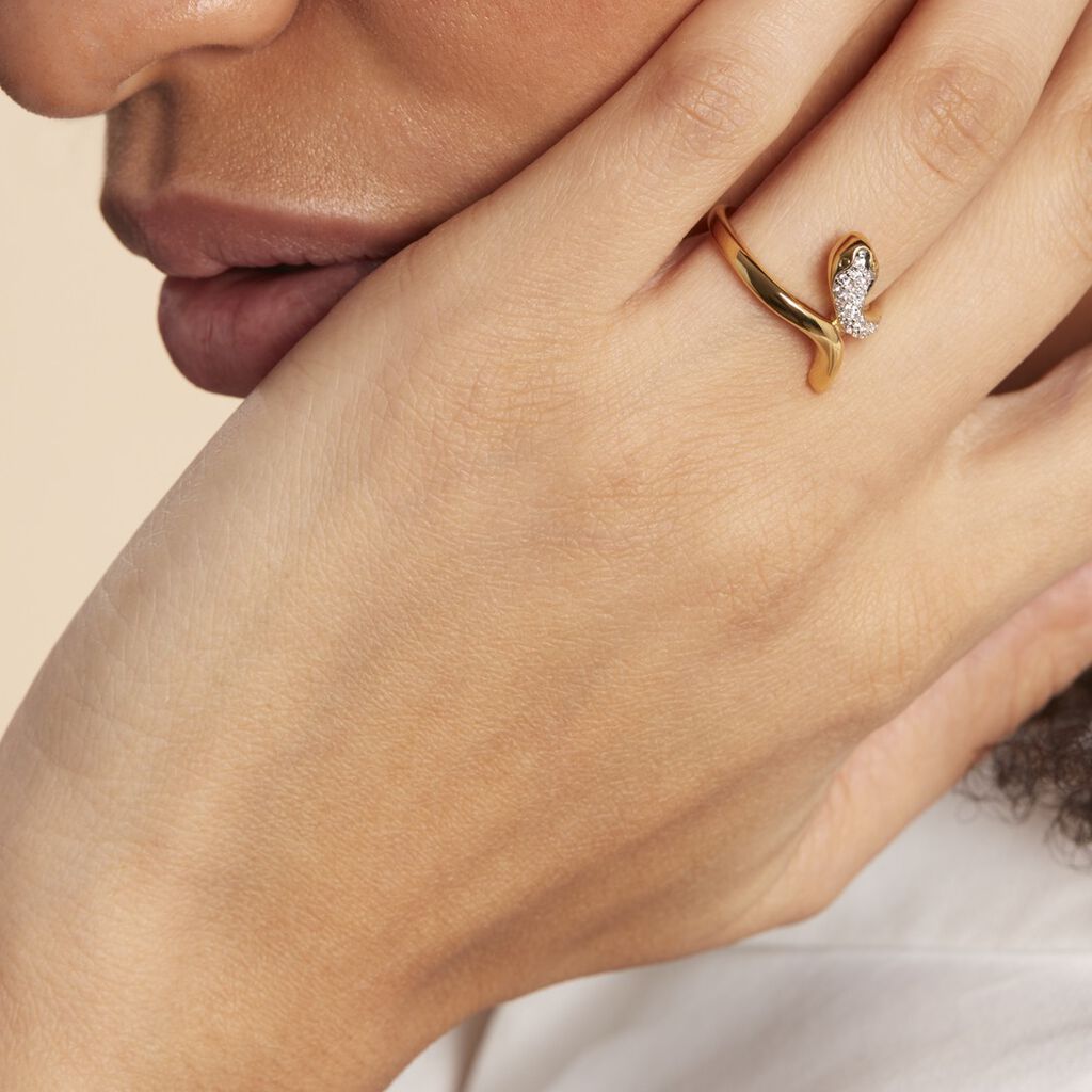 Bague Reyyanae Plaqué Or Jaune Oxyde De Zirconium - Bagues avec pierre Femme | Histoire d’Or