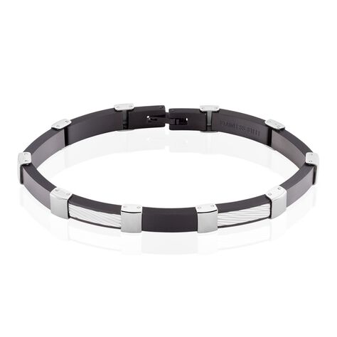 Bracelet Jack Acier Blanc Noir - Bracelets Homme | Histoire d’Or