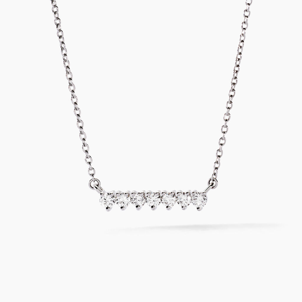 Collier Blitalia Or Blanc Diamant Synth&eacute;tique - Colliers Femme | Histoire d&rsquo;Or
