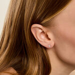Boucles D'Oreilles Puces Eleanor Fleur Argent Dor&eacute; A L'Or 750/1000 Oxyde De Zirconium - Boucles d'oreilles fantaisie Enfant | Histoire d&rsquo;Or