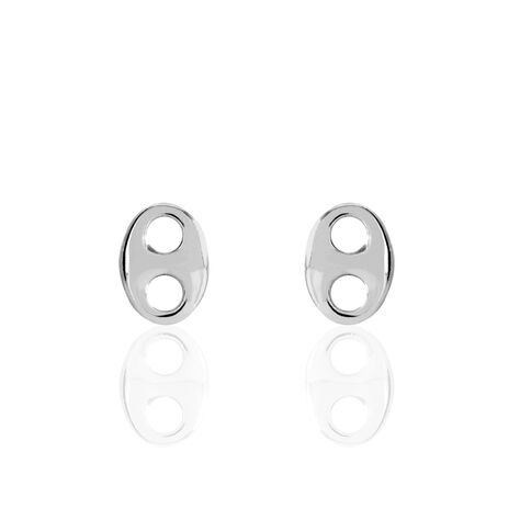 Boucles D'oreilles Puces Sherry Argent Blanc - Boucles d'oreilles fantaisie Femme | Histoire d’Or