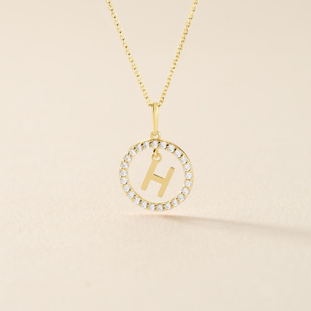 Pendentif Gabe Or Jaune Oxyde De Zirconium - Pendentifs Femme | Histoire d’Or