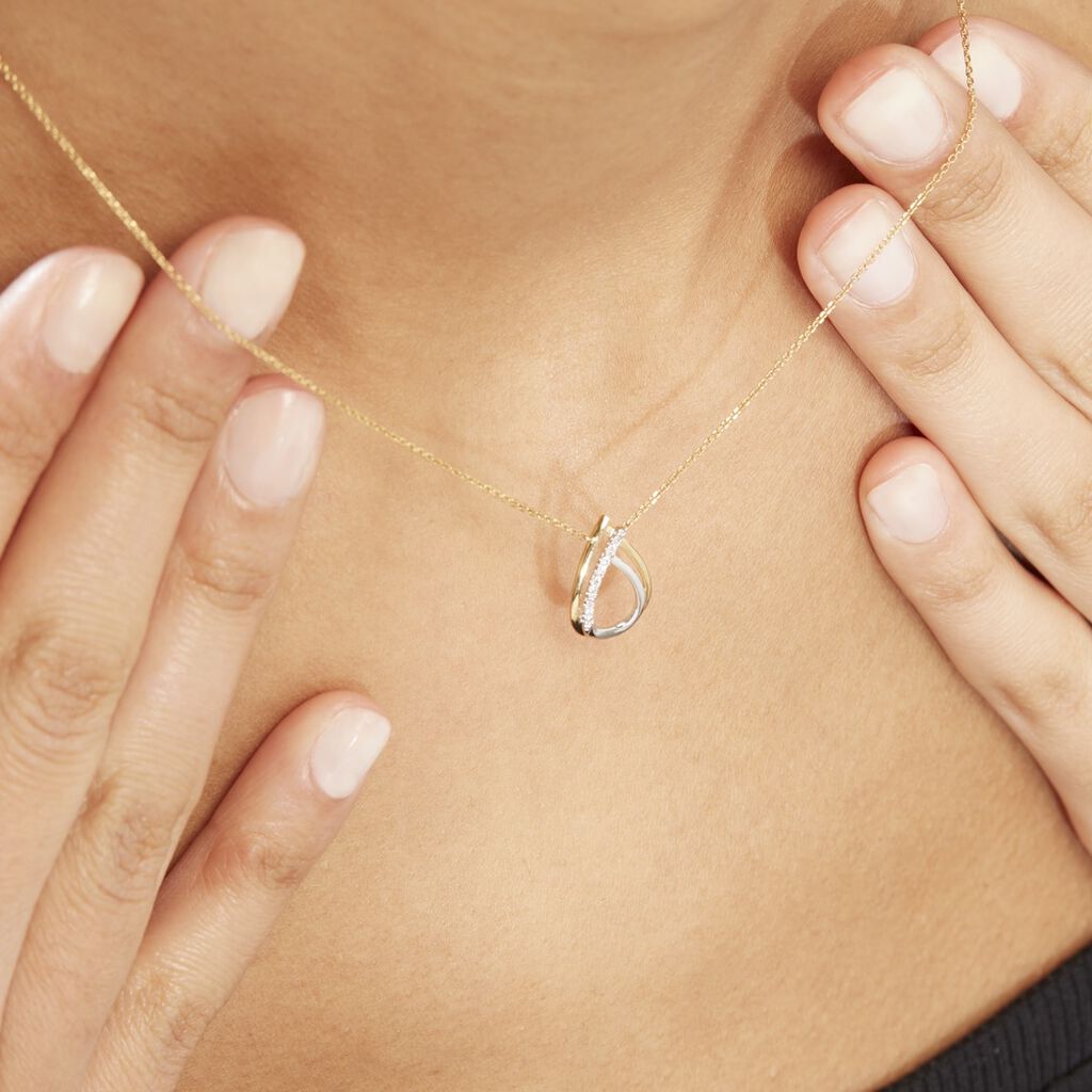Collier Marilynn Or Bicolore Diamant Blanc - Colliers Femme | Histoire d’Or