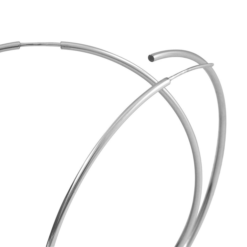 Créoles Dominae Or Blanc - Boucles d'oreilles créoles Femme | Histoire d’Or