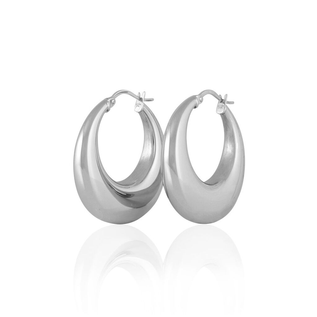Créoles Creolia Acier Blanc - Boucles d'oreilles créoles Femme | Histoire d’Or