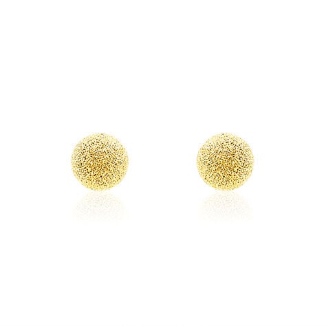 Boucles D'oreilles Puces Fidelia Boule Sablee Or Jaune - Clous d'oreilles Femme | Histoire d&rsquo;Or