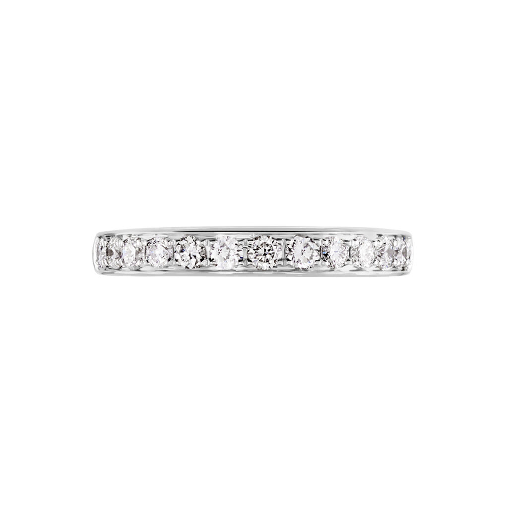 Demi-alliance Or Blanc  Valentine Diamant Synthetique - Alliances Femme | Histoire d’Or