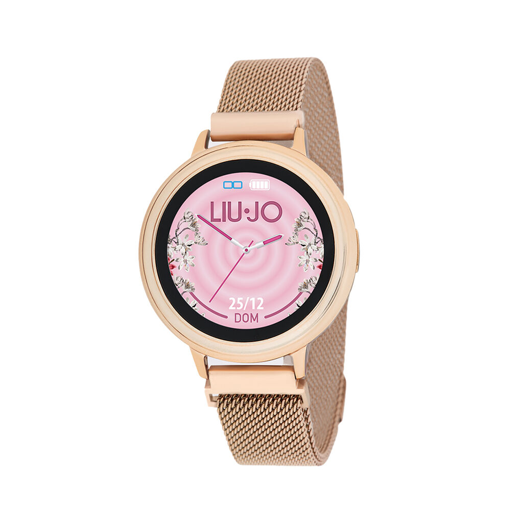 Montre Connect&eacute;e Liu Jo Smartwatch Eye Gold Rose - Montres connect&eacute;es Femme | Histoire d&rsquo;Or