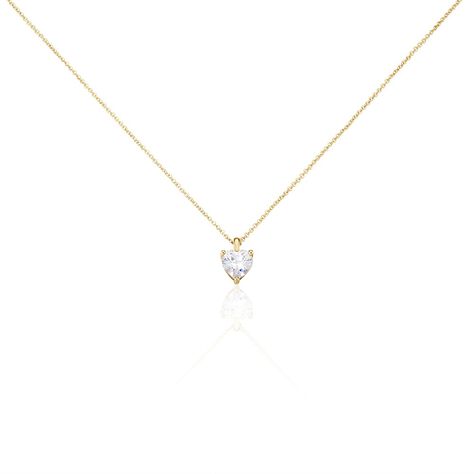 Collier Plaqué Or Caner Oxydes De Zirconium - Colliers Coeur Femme | Histoire d’Or