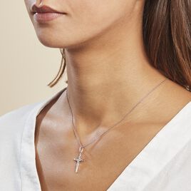 Pendentif Damian Croix Or Blanc - Pendentifs Baptême Famille | Histoire d’Or