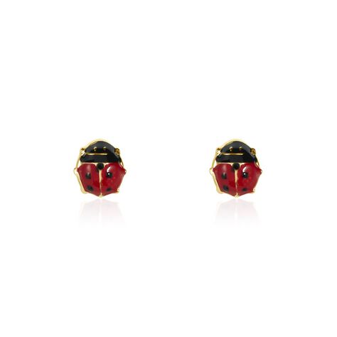 Boucles D'oreilles Puces Or Jaune Helidie Email - Clous d'oreilles Enfant | Histoire d’Or