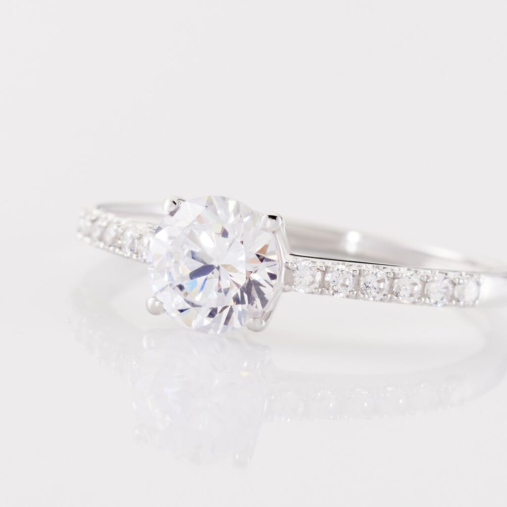 Bague Manon Or Blanc Oxyde - Bagues solitaires Femme | Histoire d&rsquo;Or