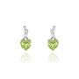 Boucles D'oreilles Puces Or Blanc Clothilde Péridot