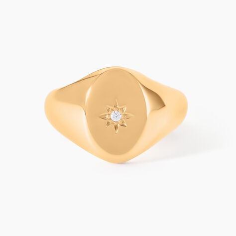 Chevali&egrave;re Gwennen Plaqu&eacute; Or Oxyde De Zirconium - Bagues solitaires Femme | Histoire d&rsquo;Or