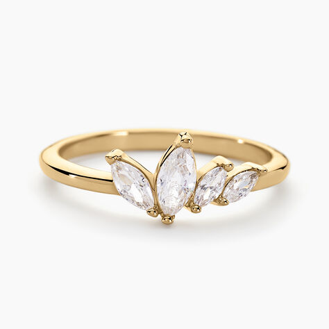 Bague Siona Plaque Or Jaune Oxyde De Zirconium - Bagues solitaires Femme | Histoire d&rsquo;Or